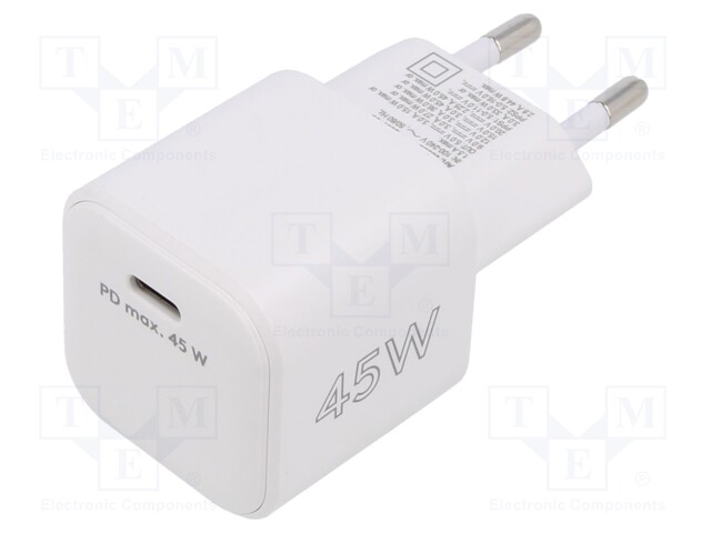 Power supply: switched-mode; plug; 45W; Plug: EU; Usup: 110÷240VAC