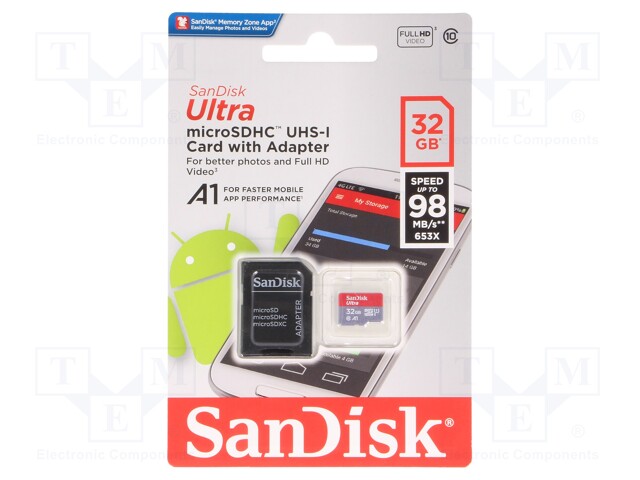 Memory card; Android,A1 Specification,UHS-I; SD HC Micro; 32GB