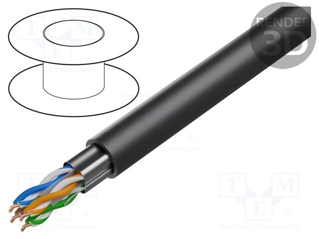 Wire; Data Tuff®,F/UTP; outdoor; 6a; solid; Cu; 4x2x23AWG; PVC