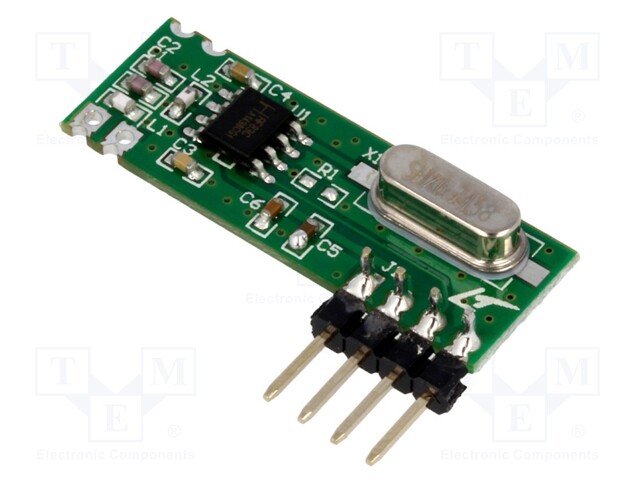 Module: RF; AM receiver; ASK,OOK; 433.92MHz; -108dBm; 3.6÷5.5VDC