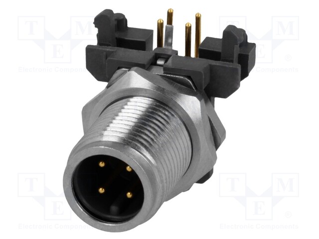 Socket; M12; PIN: 4; male; A code-DeviceNet / CANopen; THT