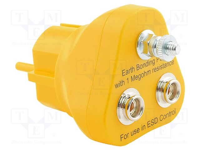 Earthing plug; ESD; Features: 2 10mm male press studs,M5 screw