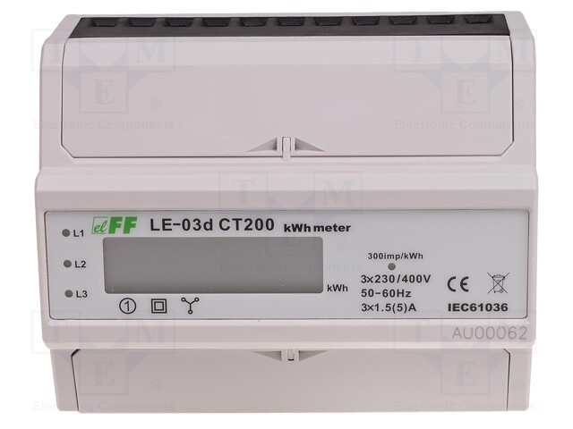 Electric energy meter; digital,mounting; for DIN rail mounting