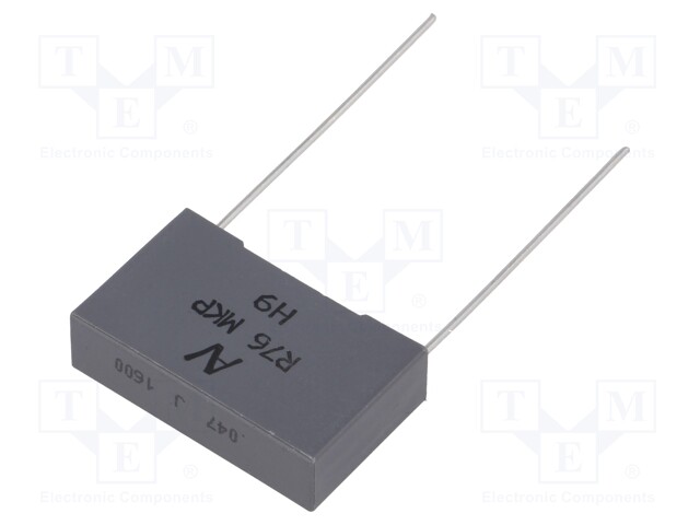 Capacitor: polypropylene; 47nF; 22.5mm; ±5%; 26.5x7x16mm; 3kV/μs