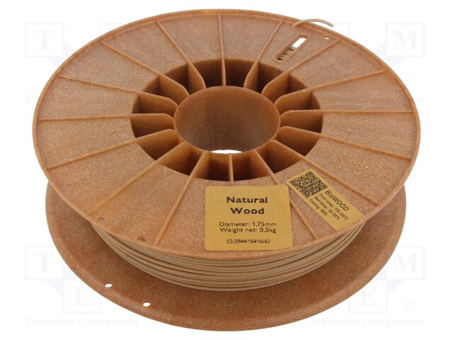 Filament: BioWOOD; 1.75mm; wood-like; 170÷210°C; 500g