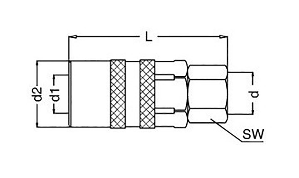 Quick connection coupling; straight; 10bar; Mat: brass; Seal: FPM