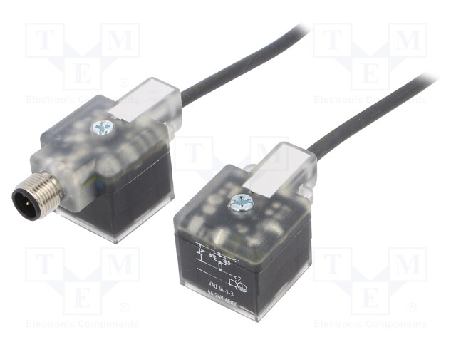 Adapter cable; M12 female socket,plug DIN 43650 x2; PIN: 3; IP67