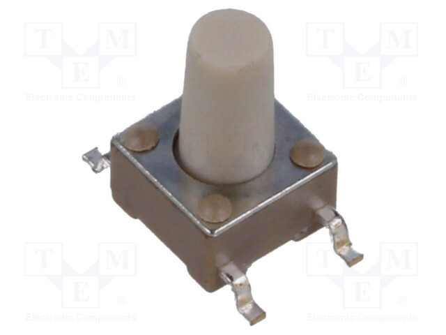 Microswitch TACT; SPST-NO; Pos: 2; 0.05A/12VDC; SMT; 2.55N; 6x6x4mm