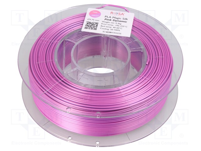 Filament: PLA Magic Silk; 1.75mm; pink dynamic; 195÷225°C; 300g
