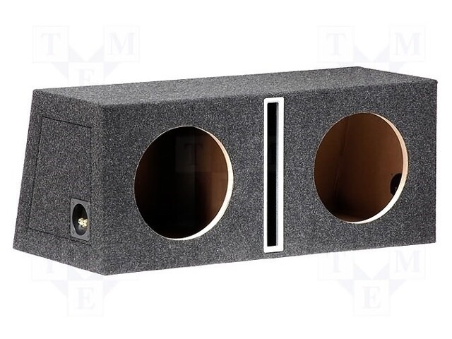 Car loudspeaker enclosure; MDF; black melange; textil; 35+35l