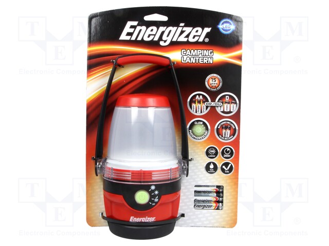 Torch: LED; waterproof; 55lm; Colour: red; set of batteries