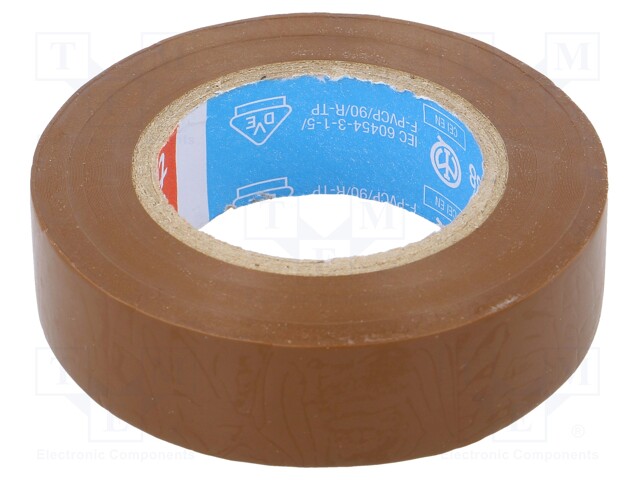 Electrically insulated tape; PVC; W: 50mm; L: 25m; brown