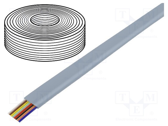 Wire: telecommunication cable; stranded; 8x28AWG; silver; 100m
