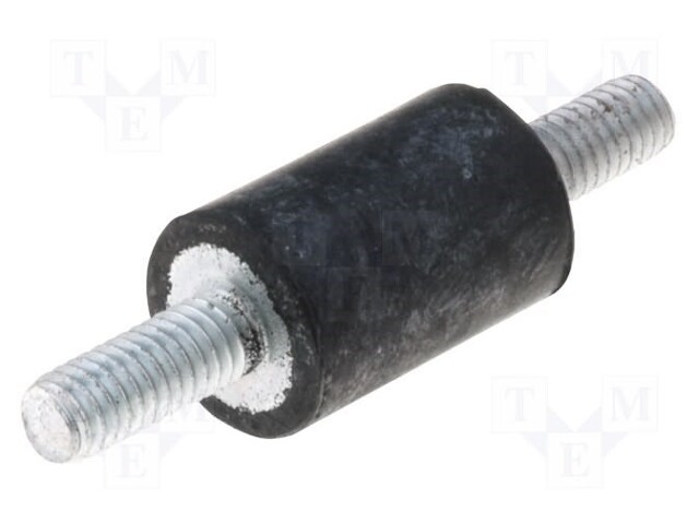 Vibration damper; M16; Ø: 100mm; rubber; L: 75mm; Thread len: 41mm