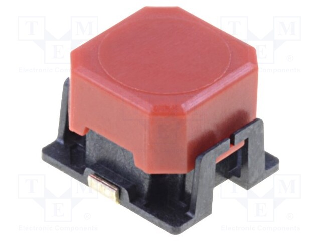 Switch: keypad; Positions: 2; SPST-NO; 0.05A/16VDC; red; square