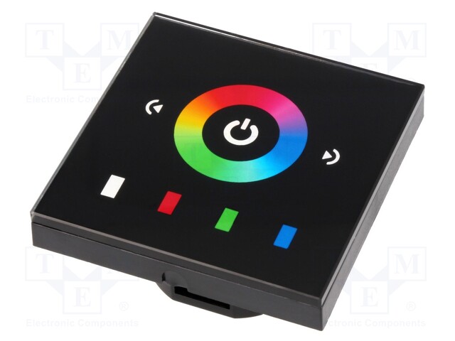 LED controller; Channels: 3; 12A; 86x86x36mm; black; Uout: 12/24VDC