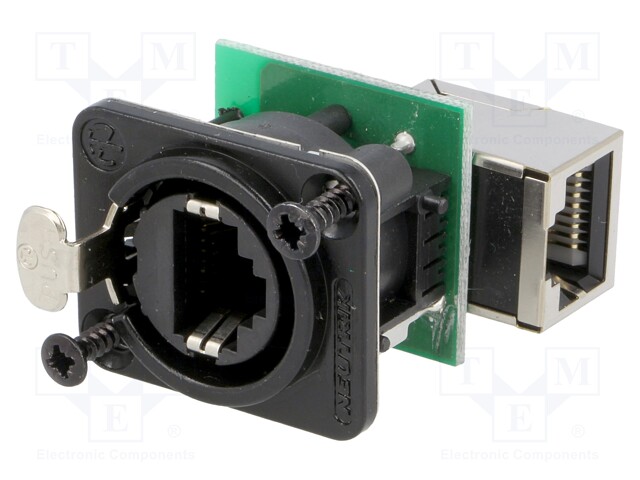 Socket; coupler; etherCON; PIN: 8; Cat: 5e; gold-plated; Layout: 8p8c