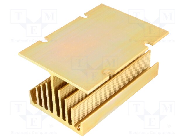 Heatsink: extruded; Y; for 3 phase relays; golden; L: 100mm; W: 75mm