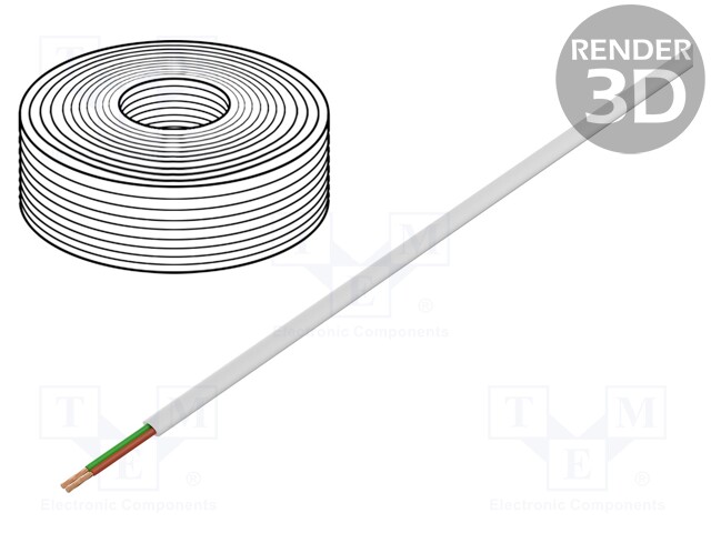 Wire: telecommunication cable; stranded; 2x28AWG; white; 100m