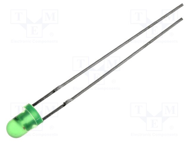 LED; 3mm; green; 5÷15mcd; 60°; 3.5÷14V; 22mA; Variant: blinking