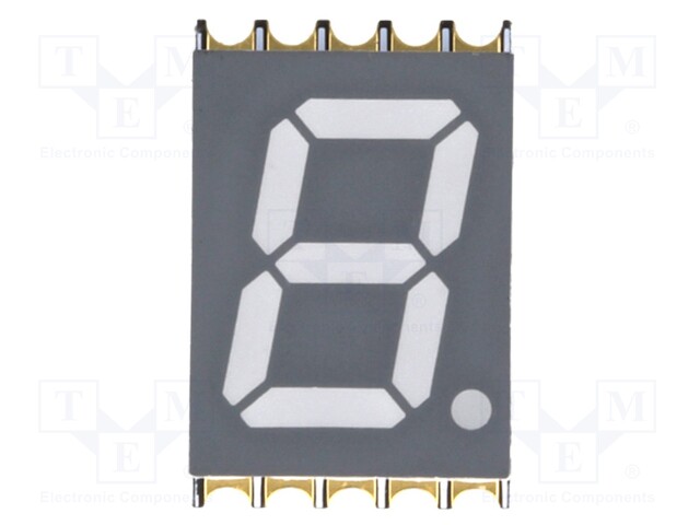 Display: LED; 7-segment; 10mm; 0.39"; No.char: 1; yellow-green; SMD