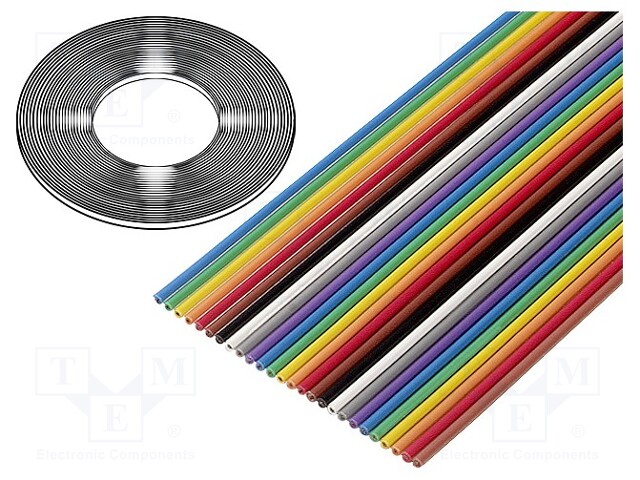 Wire: ribbon; 1.27mm; stranded; Cu; 40x26AWG; unshielded; PVC; 49V