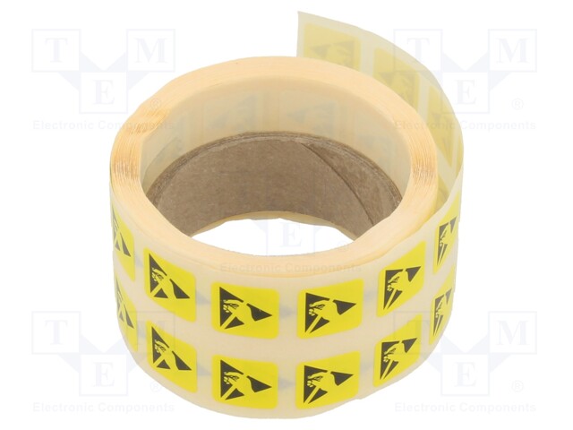 Self-adhesive label; ESD; 12.5x12.5mm; 1000pcs; yellow