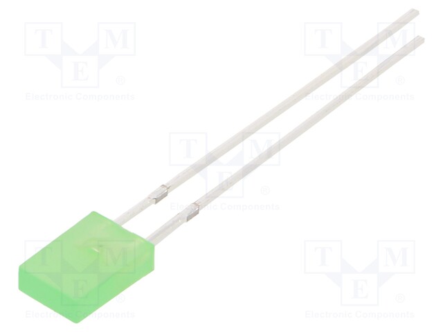LED; rectangular; 2x5x7mm; bipolar; green; 750÷1120mcd; 100°; 20mA