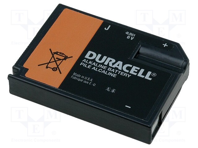 Battery: alkaline; 6V; 4LR61,J; 9x35x48mm; non-rechargeable