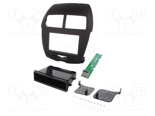 Radio mounting frame; Mitsubishi; 2 DIN; matt black