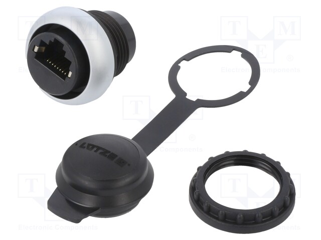 RJ45 socket; 22mm; -25÷70°C; Ø22.3mm; IP20/IP65; on panel; 24VAC