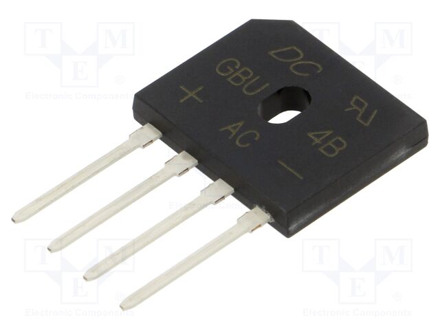 Bridge rectifier: single-phase; Urmax: 100V; If: 4A; Ifsm: 140A