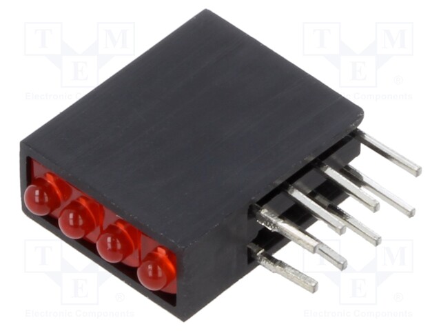LED; red; 1.8mm; No.of diodes: 4; 20mA; Lens: diffused; 50°; 2.1÷2.8V