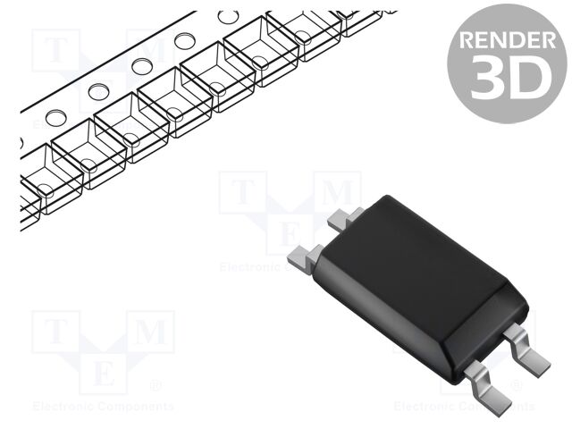 Optocoupler; SMD; Ch: 1; OUT: transistor; Uinsul: 3.75kV; SMD4; PIN: 4