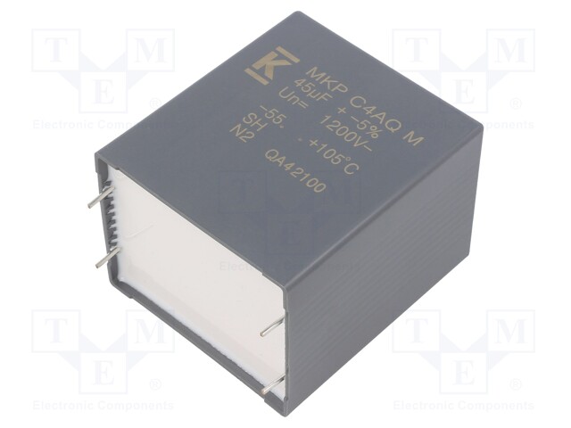 Capacitor: polypropylene; DC-Link; 45uF; ESR: 3mΩ; THT; ±5%; 34.3A