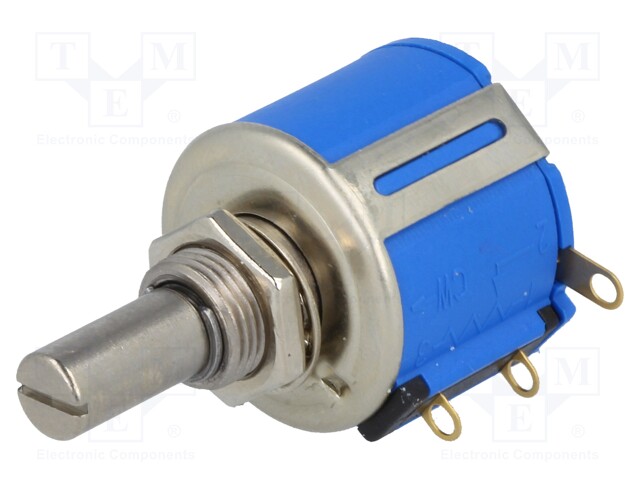 Potentiometer: shaft; multiturn; 10kΩ; 2W; ±5%; 6.35mm; linear; IP40