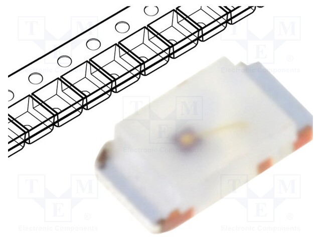 LED; SMD; 0603; red; 90÷120mcd; 1.6x0.8x0.45mm; 145°; 1.6÷2.4V; 20mA