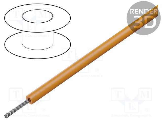 Wire; HELUTHERM® 145; stranded; Cu; 1x1mm2; polyolefine; orange