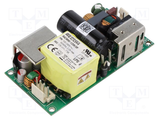 Power supply: switched-mode; 90W; 85÷264VAC; 12VDC; 7500mA; 87%