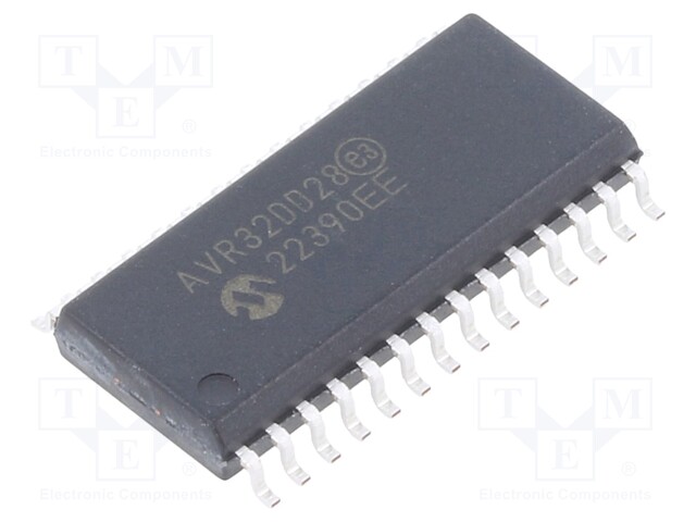 IC: AVR microcontroller; EEPROM: 256B; SRAM: 4kB; Flash: 32kB; Cmp: 1