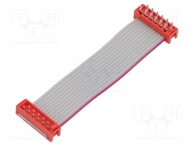 Cable: ribbon cable with connectors; PIN: 12; THT; on PCBs; plug