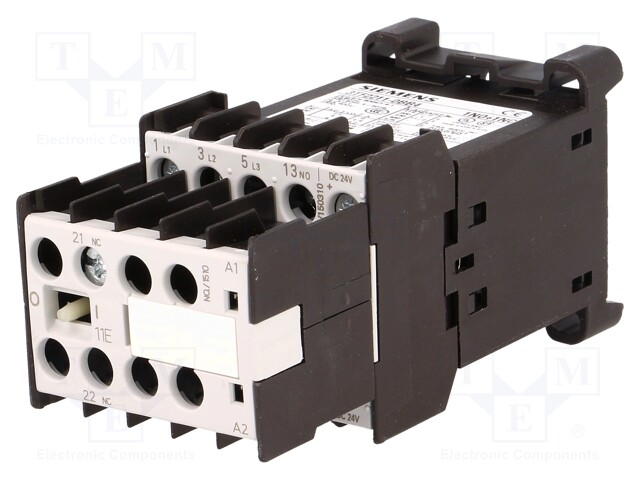 Contactor: 3-pole; NO x3; Auxiliary contacts: NC,NO; 24VDC; 9A