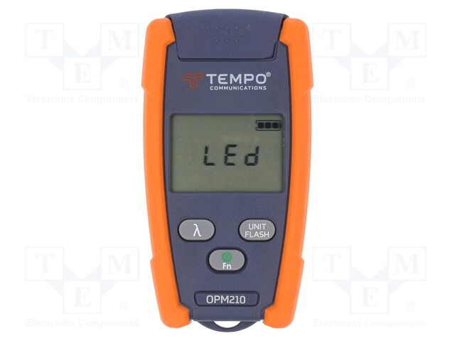 Meter: optical power; LCD; Range: -70÷.10dBm; Meas.accur: ±0.25 dB