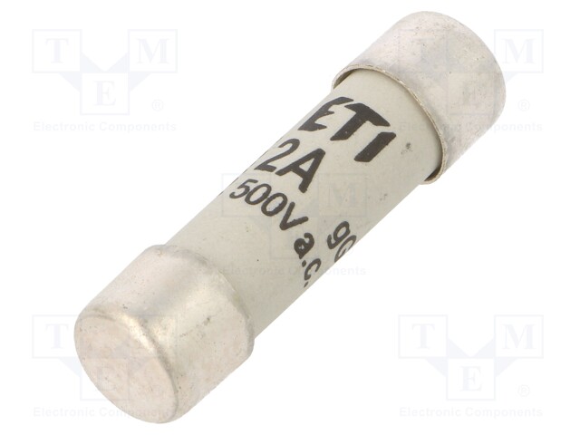 Fuse: fuse; gG; 2A; 500VAC; cylindrical; 10,3x38mm