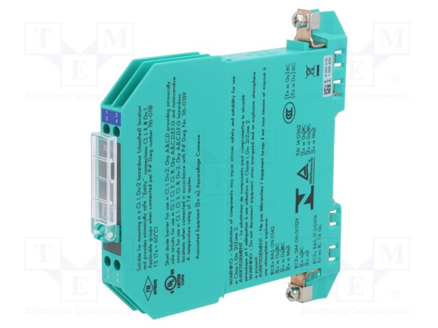 Converter: Zener barrier; for DIN rail mounting; -20÷60°C