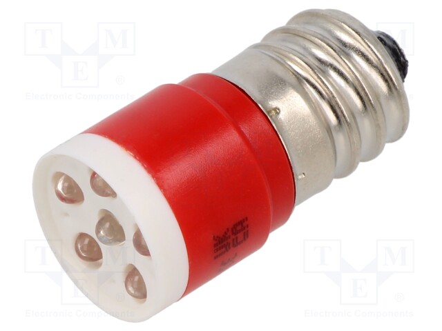 Indicator: LED; E14; red; plastic; 230VAC; 230VDC; -20÷60°C