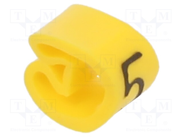 Markers; Marking: 5; 2.5÷5mm; PVC; yellow; -30÷60°C; leaded; PA-1