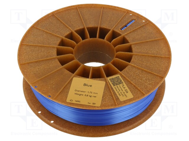 Filament: PLA SILK; 1.75mm; blue; 195÷225°C; 800g