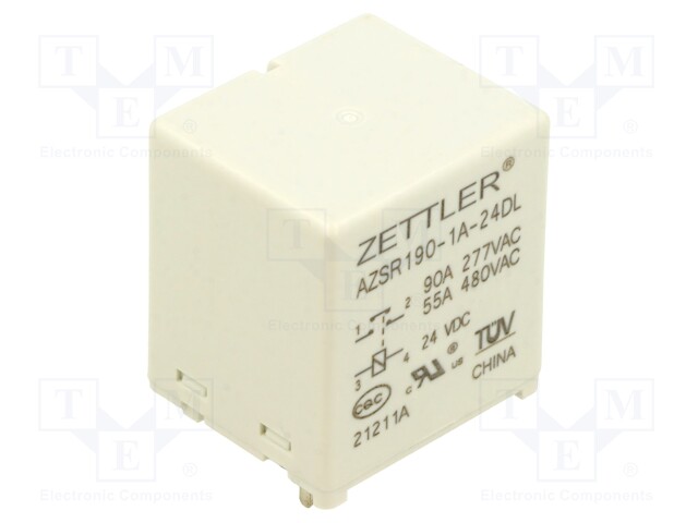 Relay: electromagnetic power; SPST-NO; Ucoil: 24VDC; 90A; PCB; 1.9W