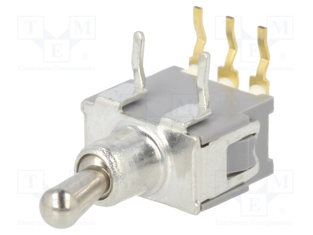 Switch: toggle; Pos: 2; SPDT; ON-ON; 0.05A/48VAC; 0.05A/48VDC